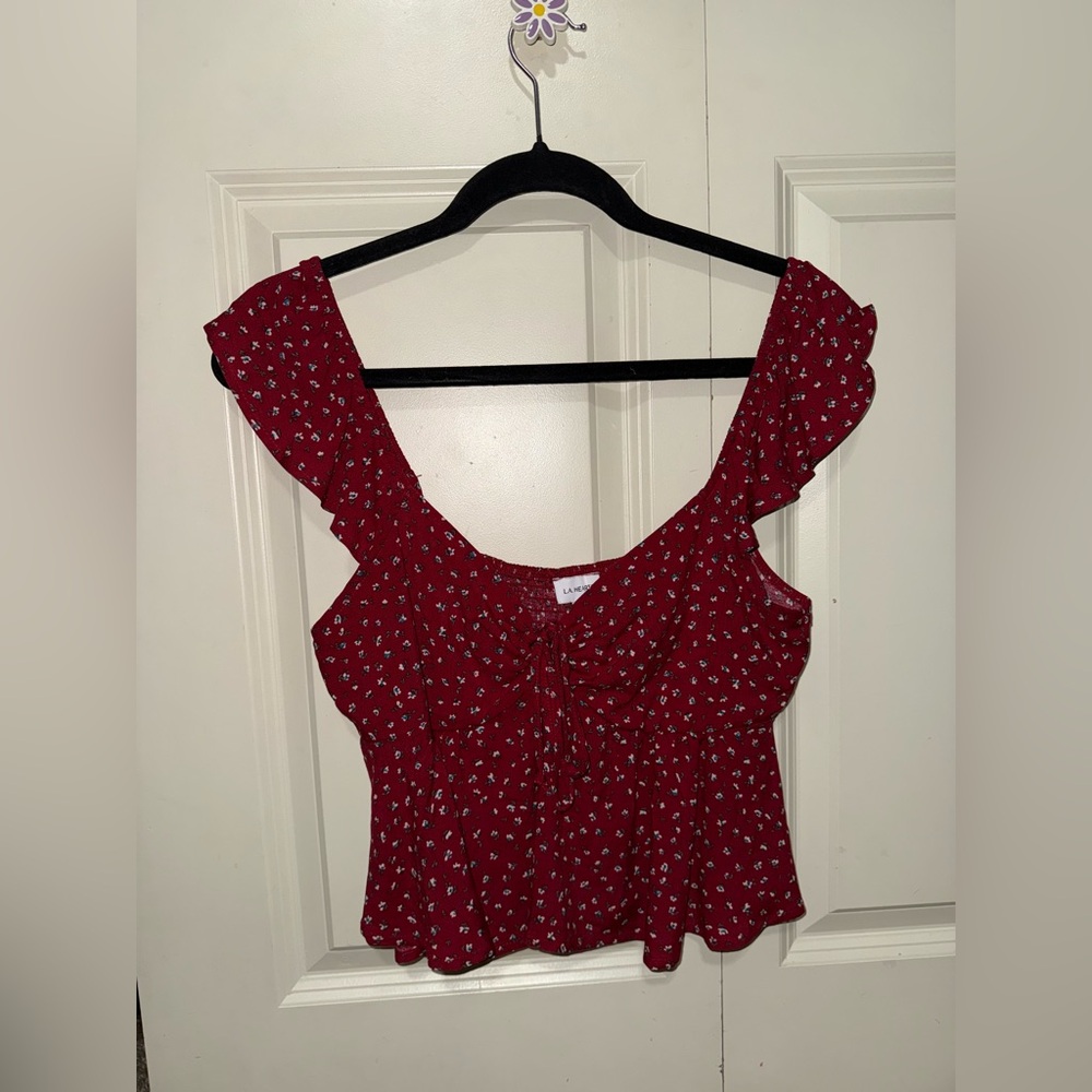 L.A. Hearts Red Floral Women's Top